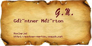 Güntner Márton névjegykártya