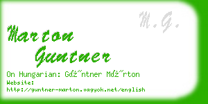 marton guntner business card